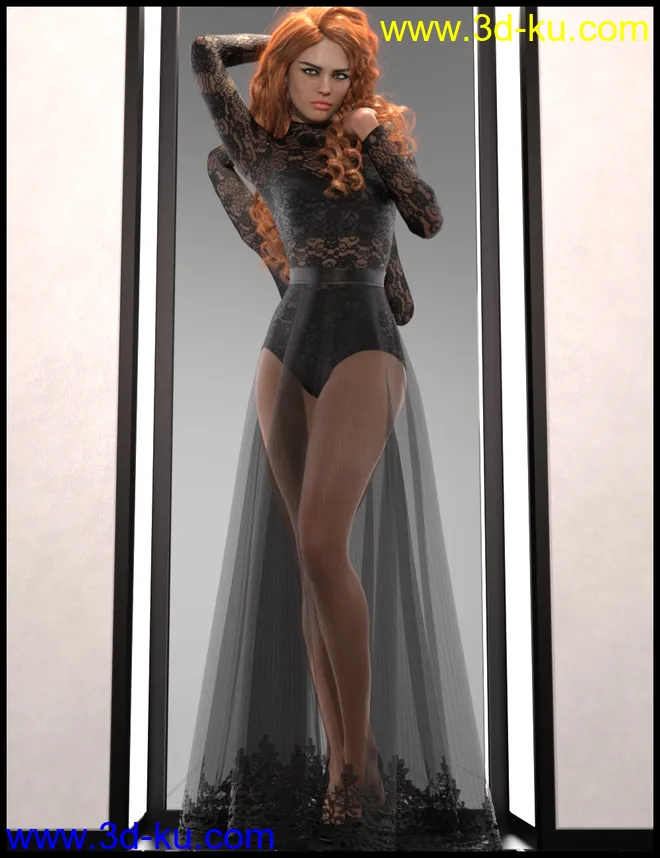 dForce Multi Bodysuit Skirt Outfit for Genesis 8 Female(s)模型的图片1