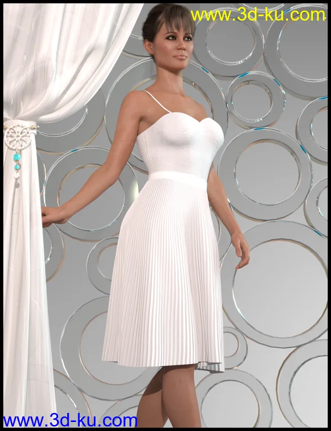 dForce Multi Bodysuit Skirt Outfit for Genesis 8 Female(s)模型的图片2