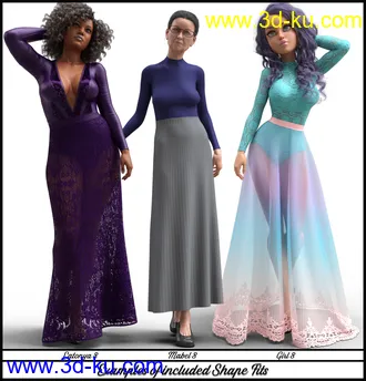 3D打印模型dForce Multi Bodysuit Skirt Outfit for Genesis 8 Female(s)的图片