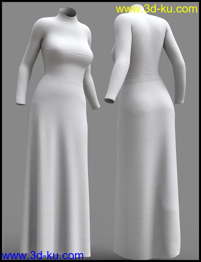 dForce Multi Bodysuit Skirt Outfit for Genesis 8 Female(s)模型的图片12