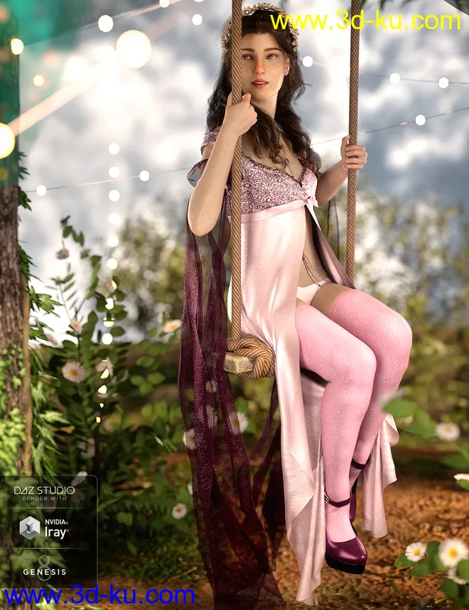 dForce Nightingale Outfit for Genesis 8 Female(s)模型的图片1