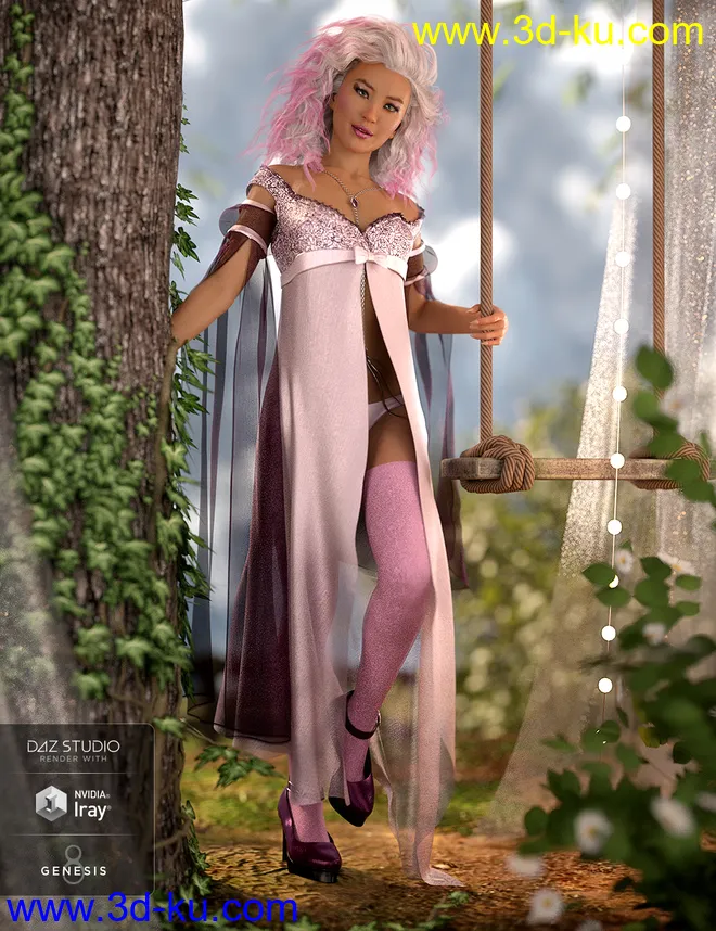 dForce Nightingale Outfit for Genesis 8 Female(s)模型的图片2