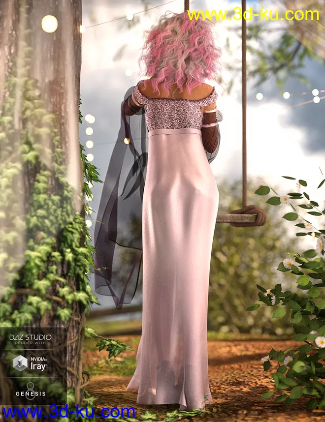 dForce Nightingale Outfit for Genesis 8 Female(s)模型的图片3