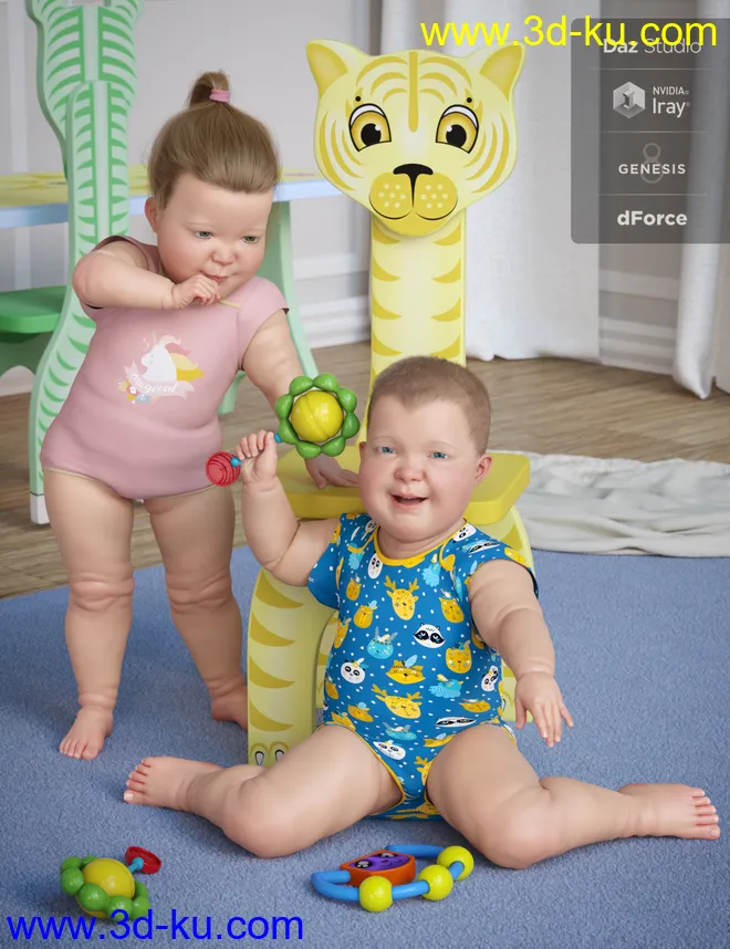 dForce Onesie for Genesis 8模型的图片1
