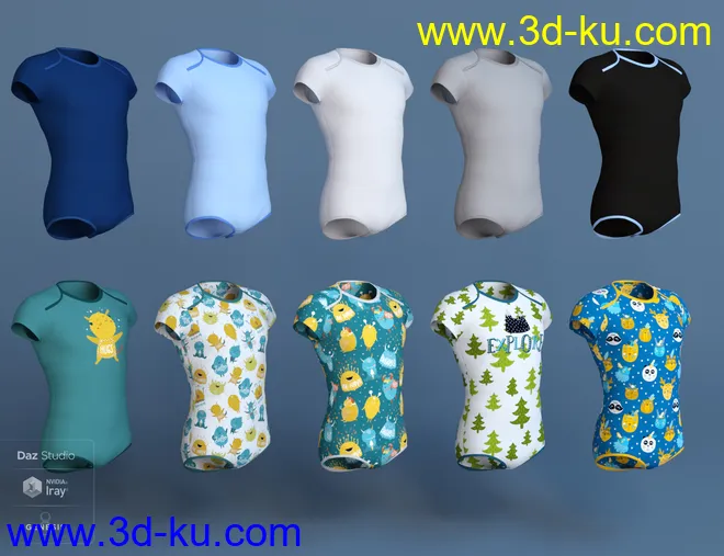 dForce Onesie for Genesis 8模型的图片6
