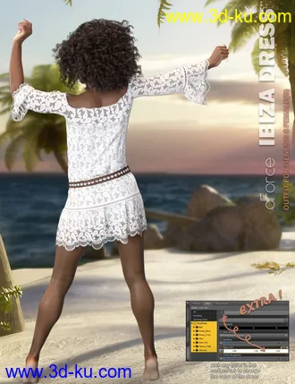 3D打印模型dForce P3D Ibiza Dress for Genesis 8 Female(s)的图片