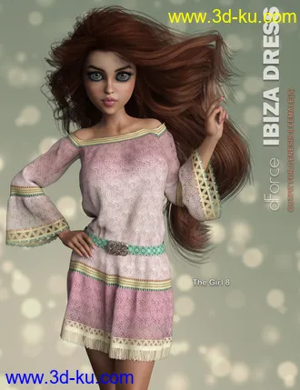 3D打印模型dForce P3D Ibiza Dress for Genesis 8 Female(s)的图片