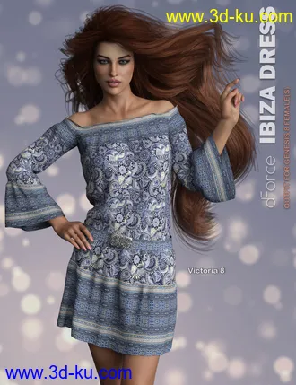 3D打印模型dForce P3D Ibiza Dress for Genesis 8 Female(s)的图片