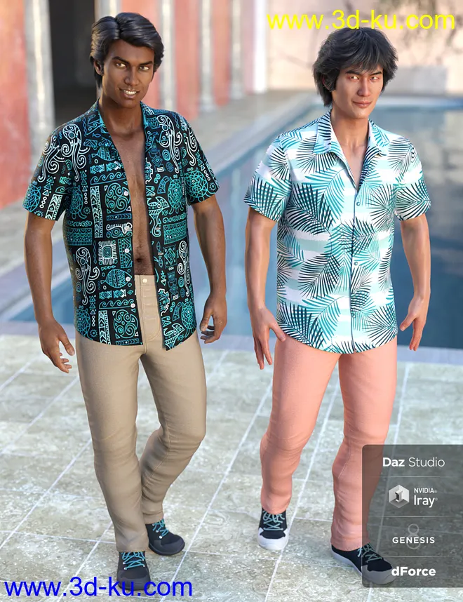 dForce Party Oahu Outfit Textures模型的图片1