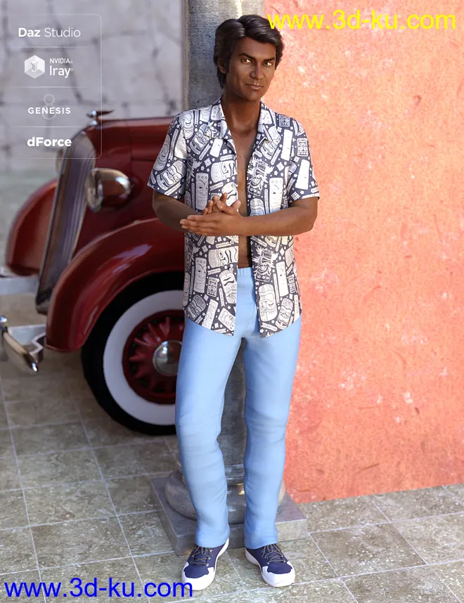 dForce Party Oahu Outfit Textures模型的图片3