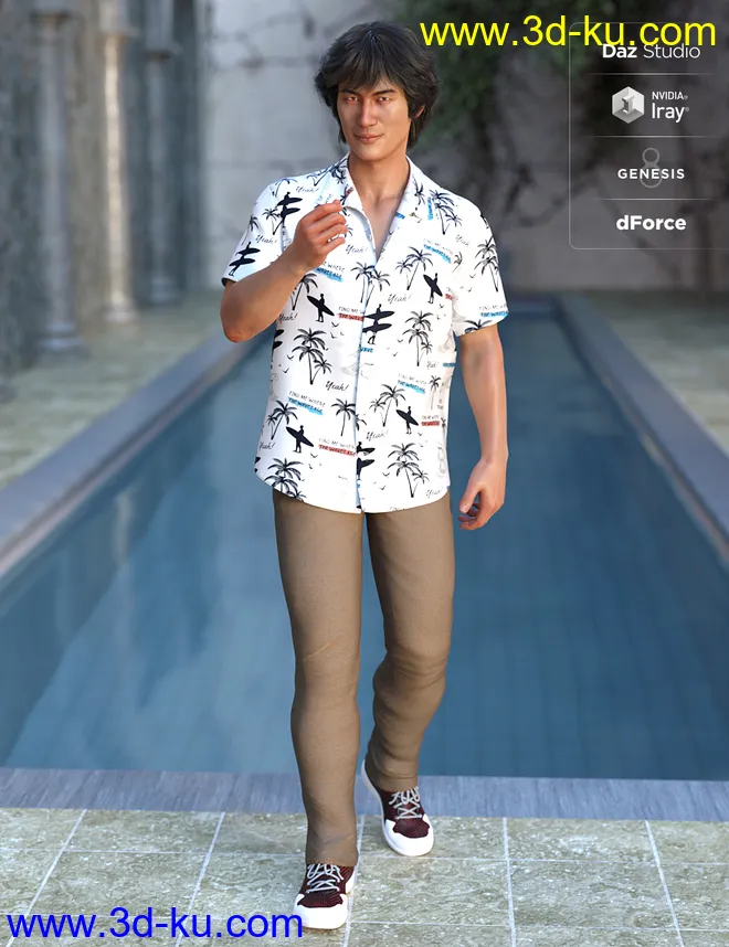 dForce Party Oahu Outfit Textures模型的图片4