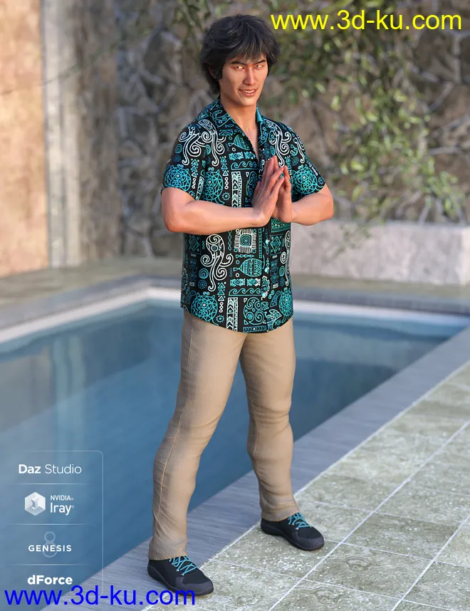 dForce Party Oahu Outfit Textures模型的图片6