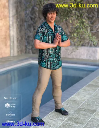 3D打印模型dForce Party Oahu Outfit Textures的图片