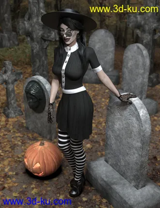 3D打印模型dForce Playful Witchy Outfit for Genesis 8 Female(s)的图片