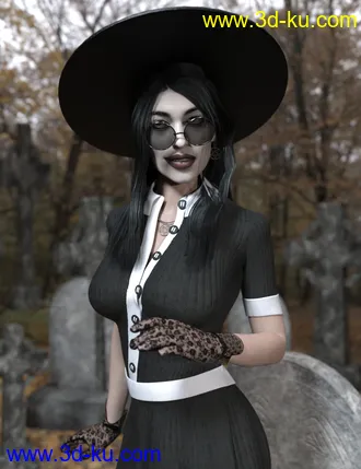 3D打印模型dForce Playful Witchy Outfit for Genesis 8 Female(s)的图片