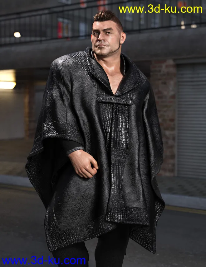 dForce Real Fur Poncho for Genesis 8模型的图片3