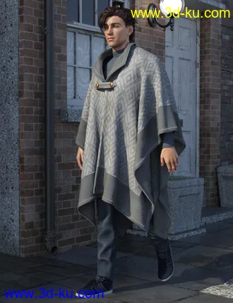 3D打印模型dForce Real Fur Poncho for Genesis 8的图片
