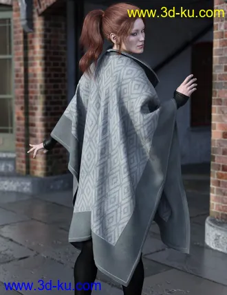 3D打印模型dForce Real Fur Poncho for Genesis 8的图片