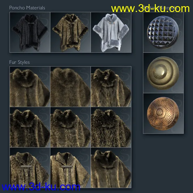 dForce Real Fur Poncho for Genesis 8模型的图片11