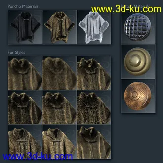 3D打印模型dForce Real Fur Poncho for Genesis 8的图片