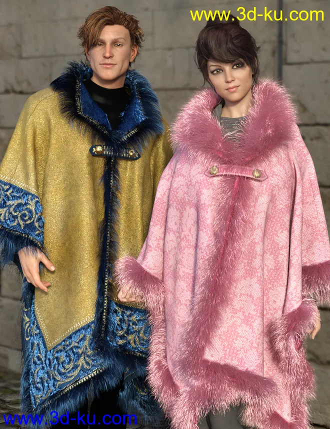 dForce Real Fur Poncho Texture Expansion模型的图片1