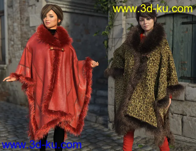 dForce Real Fur Poncho Texture Expansion模型的图片2