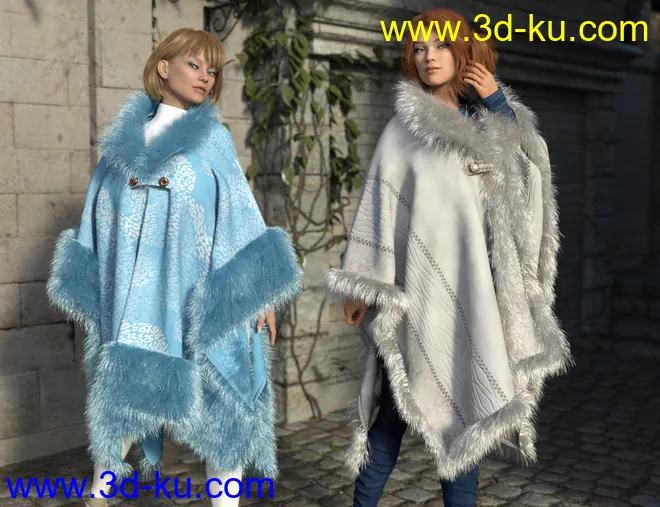 dForce Real Fur Poncho Texture Expansion模型的图片4