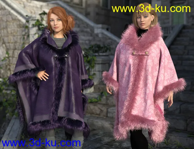 dForce Real Fur Poncho Texture Expansion模型的图片6
