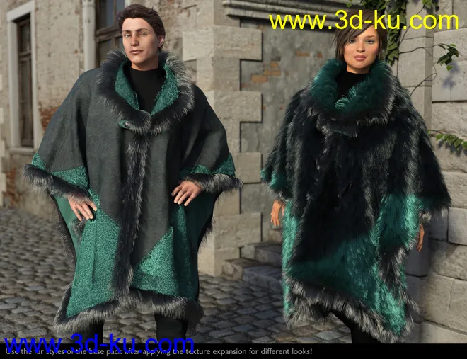dForce Real Fur Poncho Texture Expansion模型的图片9