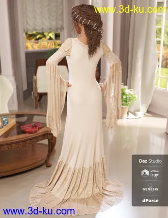 3D打印模型dForce Rochelle Gown for Genesis 8 Female(s)的图片