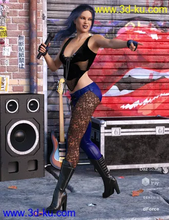 3D打印模型dForce Rock On Outfit Textures的图片