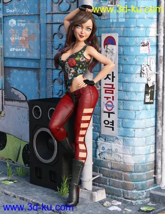 3D打印模型dForce Rock On Outfit Textures的图片