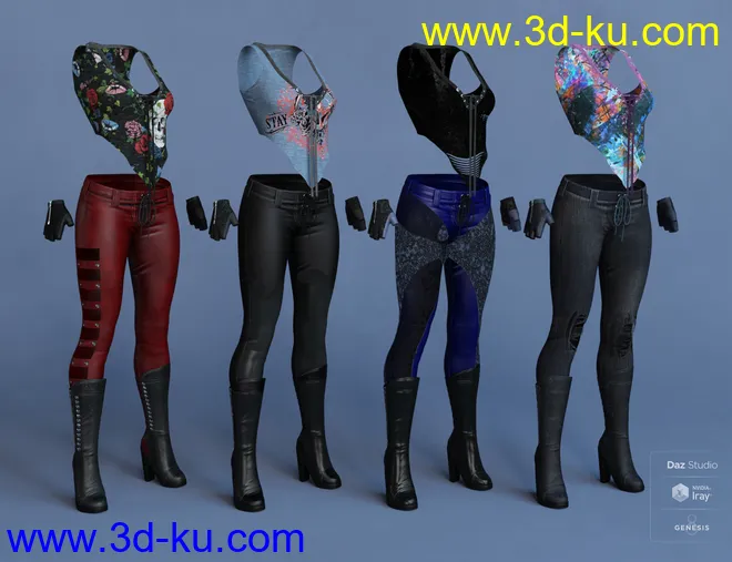 dForce Rock On Outfit Textures模型的图片6