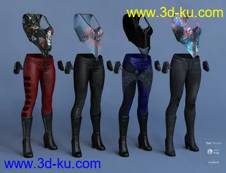 3D打印模型dForce Rock On Outfit Textures的图片