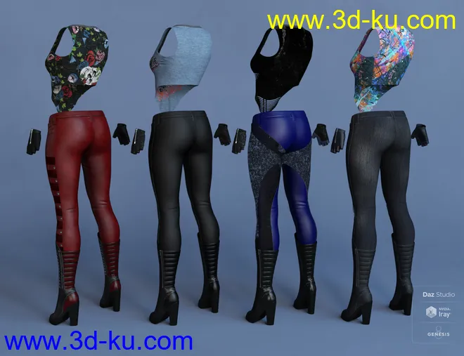 dForce Rock On Outfit Textures模型的图片7