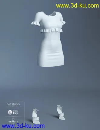 3D打印模型dForce Ruffle Knit Dress for Genesis 8 Female(s)的图片