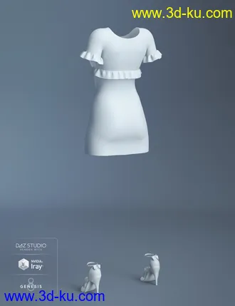 3D打印模型dForce Ruffle Knit Dress for Genesis 8 Female(s)的图片