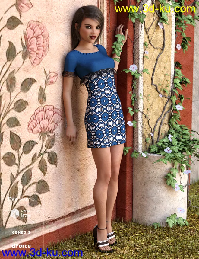 dForce Ruffle Knit Outfit Textures模型的图片4