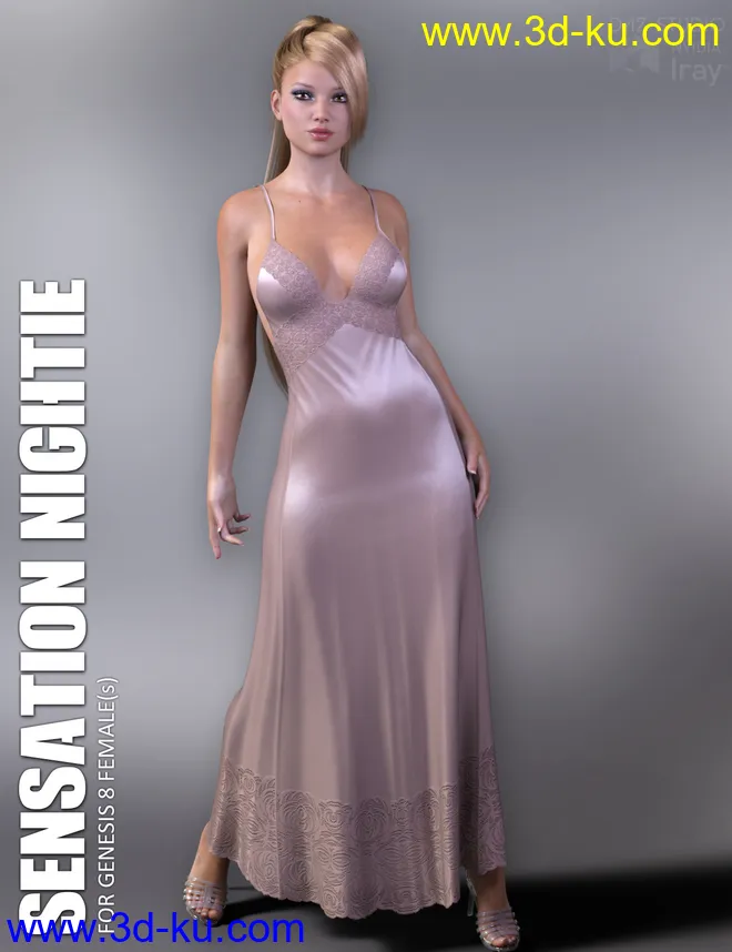 dForce Sensation Nightie for Genesis 8 Females模型的图片1