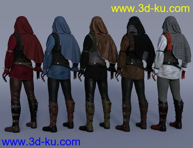 dForce Shrouded Assassin Outfit for Genesis 8 Male(s)模型的图片1