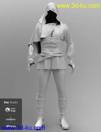 3D打印模型dForce Shrouded Assassin Outfit for Genesis 8 Male(s)的图片