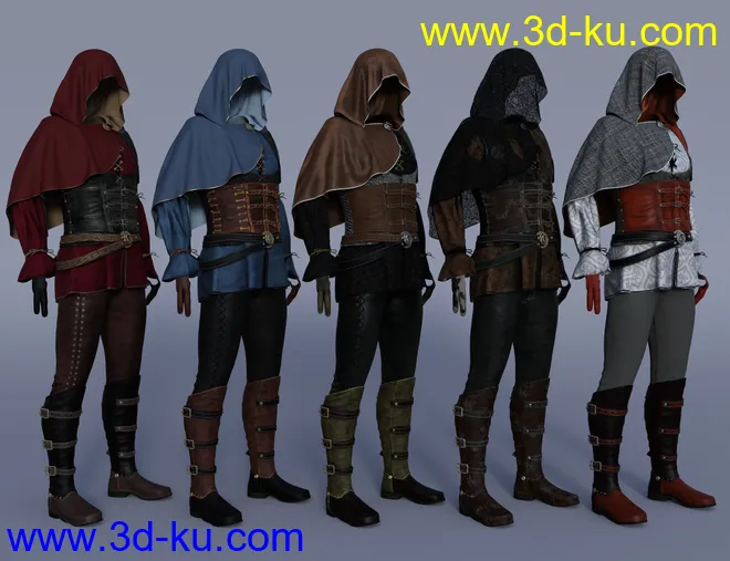 dForce Shrouded Assassin Outfit for Genesis 8 Male(s)模型的图片4