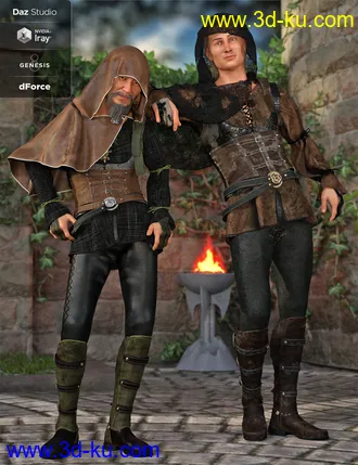 3D打印模型dForce Shrouded Assassin Outfit for Genesis 8 Male(s)的图片