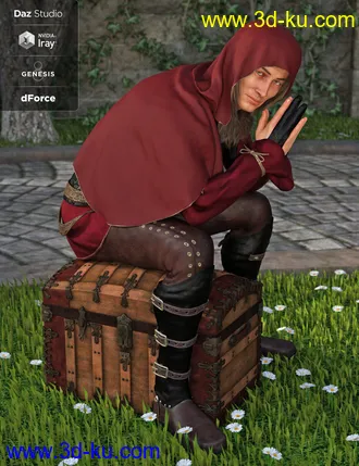 3D打印模型dForce Shrouded Assassin Outfit for Genesis 8 Male(s)的图片