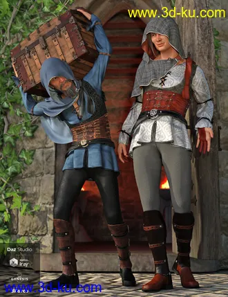 3D打印模型dForce Shrouded Assassin Outfit for Genesis 8 Male(s)的图片