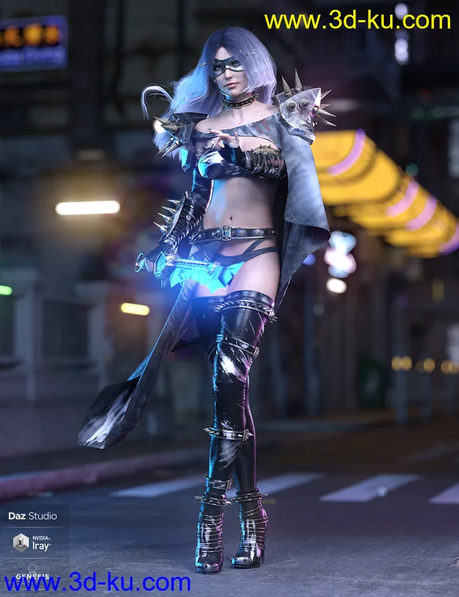 dForce Silk Shadow Outfit for Genesis 8 Female(s)模型的图片3