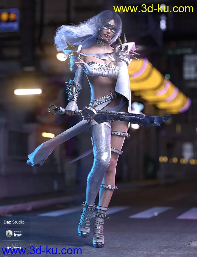 dForce Silk Shadow Outfit for Genesis 8 Female(s)模型的图片4