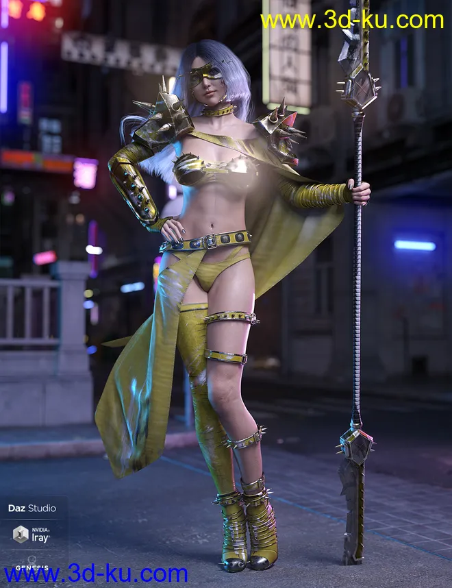 dForce Silk Shadow Outfit for Genesis 8 Female(s)模型的图片5