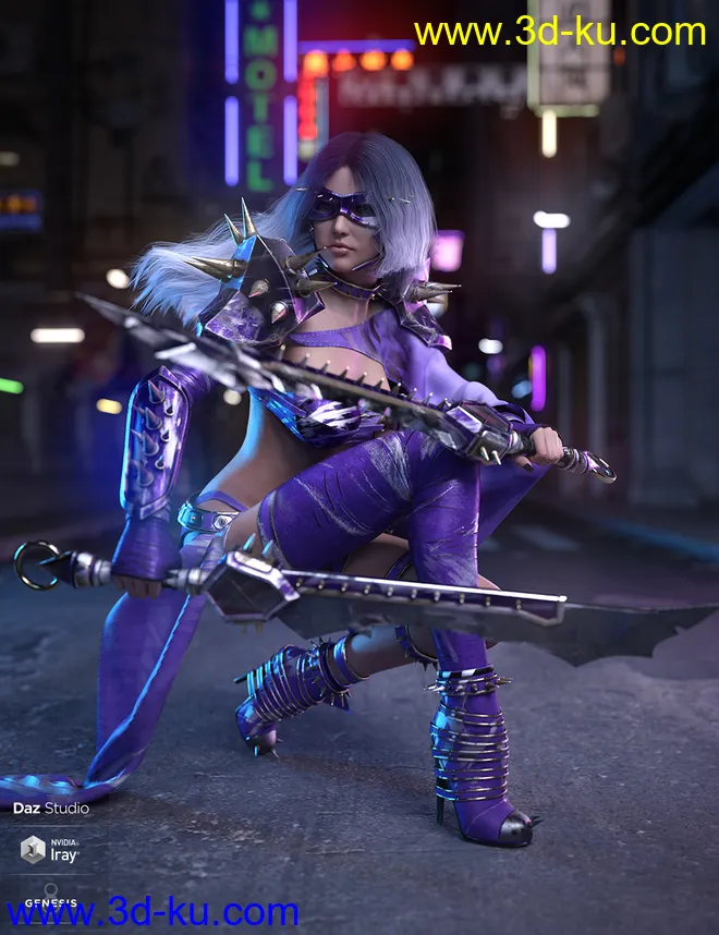dForce Silk Shadow Outfit for Genesis 8 Female(s)模型的图片6