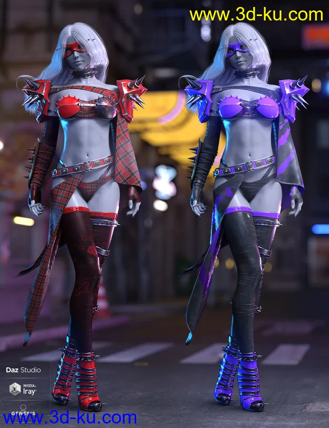 dForce Silk Shadow Outfit Textures模型的图片4